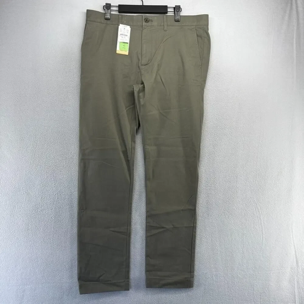 J Crew Pants men's 34x32 Green Chino Tru Temp Stretch Casual Business Office NEW